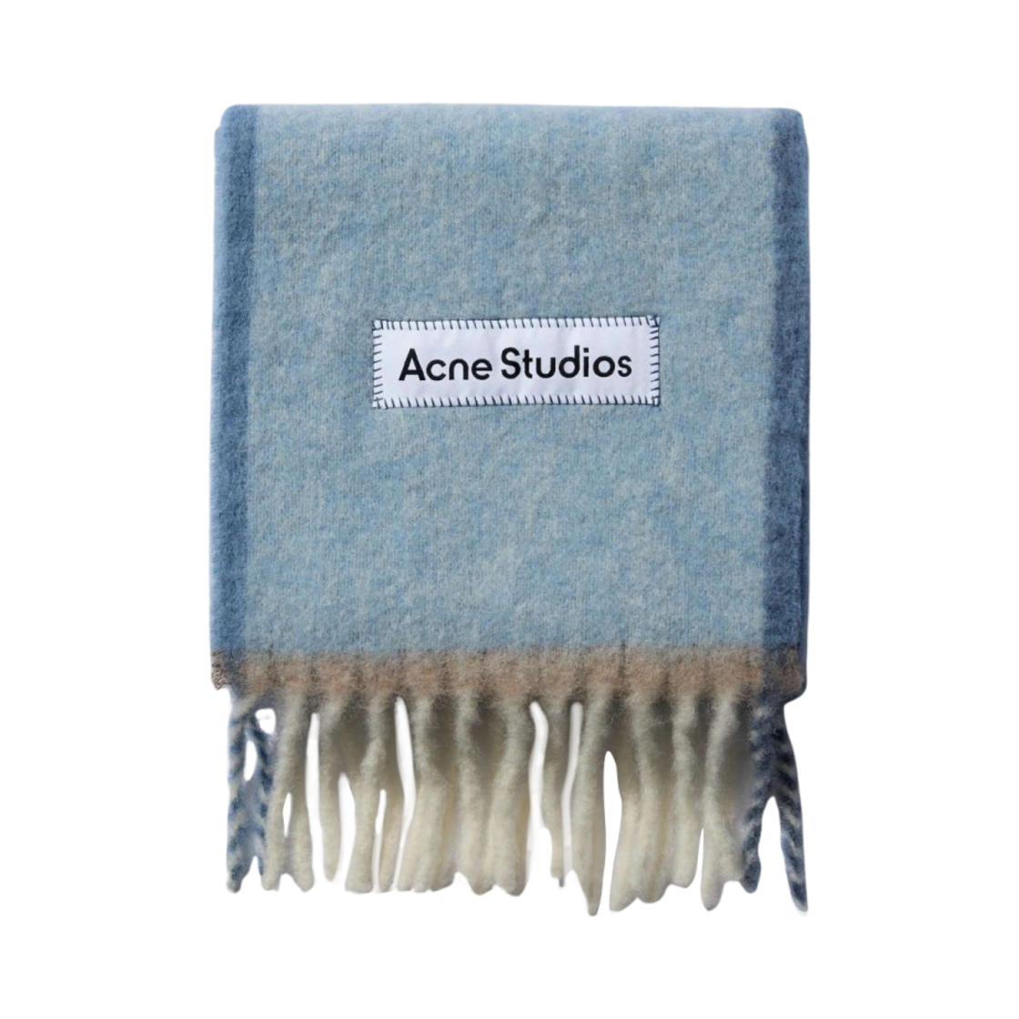 CA0290-AAL Acne Studios Mohair Wool Fringe Muffler Denim Blue