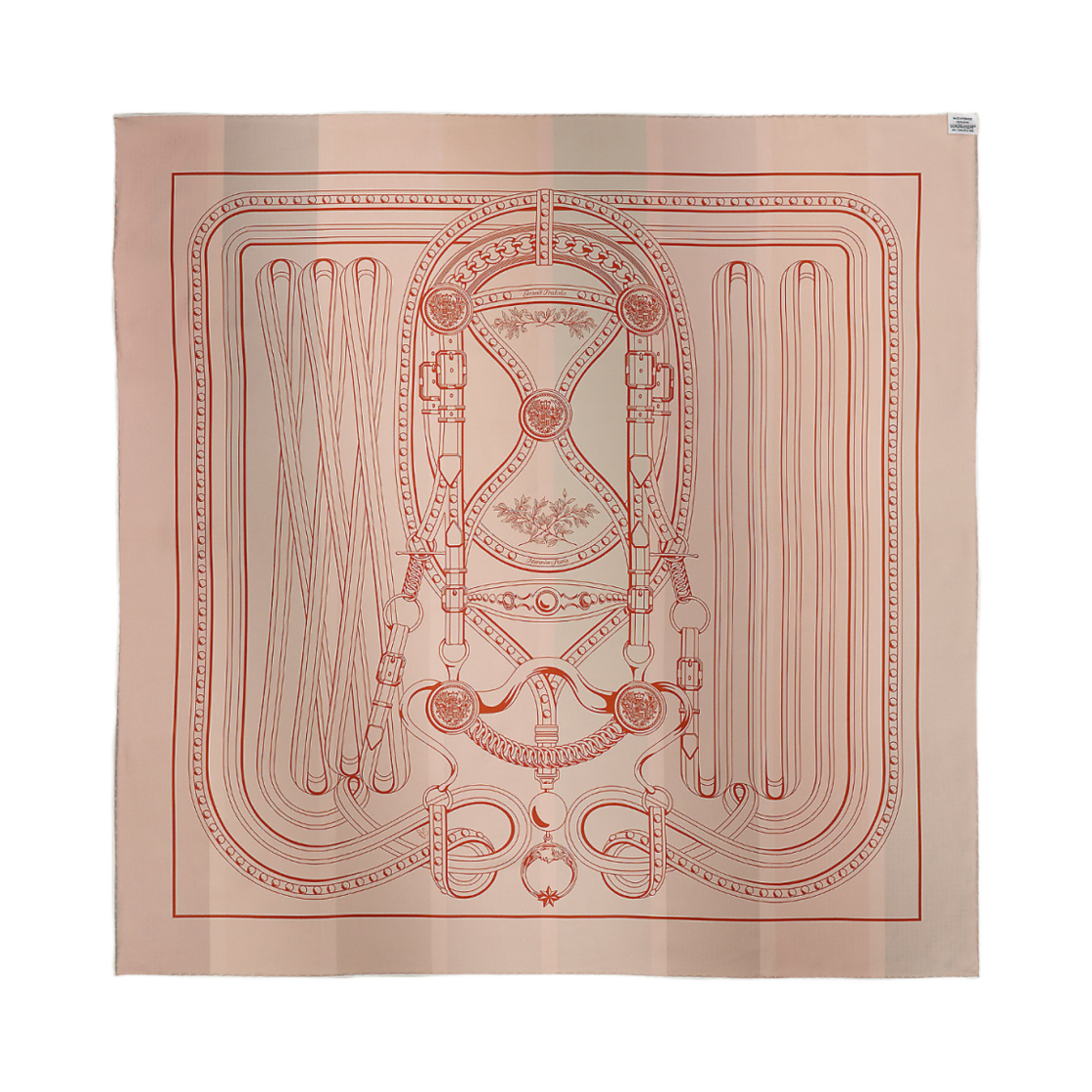 (W) 에르메스 그랑 트랄라 더블 페이스 스카프 90 베쥬 베르 도으 로즈((W) Hermes Grand Tralala Double Face Scarf 90 Beige Vert Deau Rose) - 2