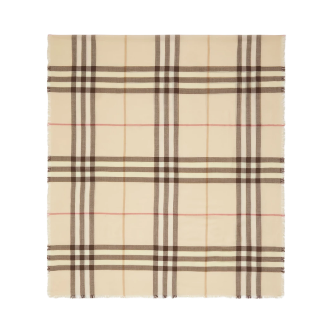 8102536 Burberry Check Wool Muffler Alabaster Pink