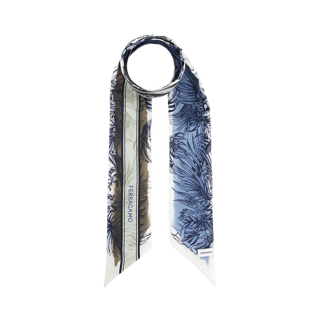 321131-785720 (W) Ferragamo Silk Scarf Blue