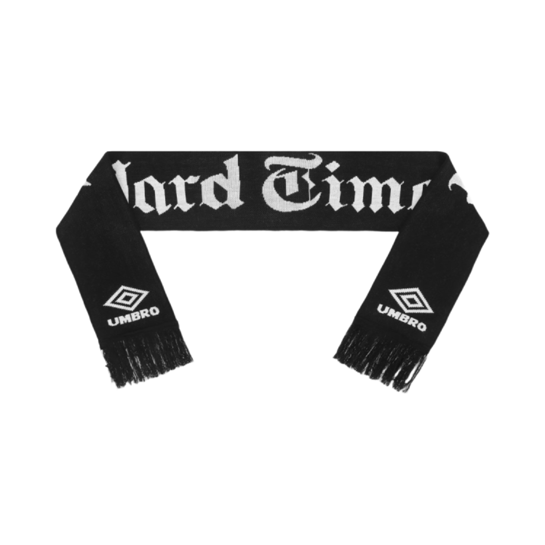 엄브로 x 슬램잼 하드 타임즈 자카드 스카프 블랙(Umbro x Slam Jam Hard Times Jacquard Scarf Black)