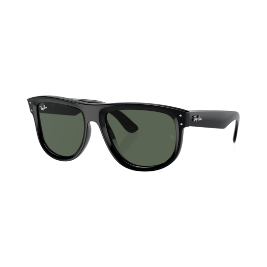 RBR0501S-6677VR Ray-Ban Boyfriend Reverse Polished Black Frame Green Classic G-15 Lenses Standard Fit