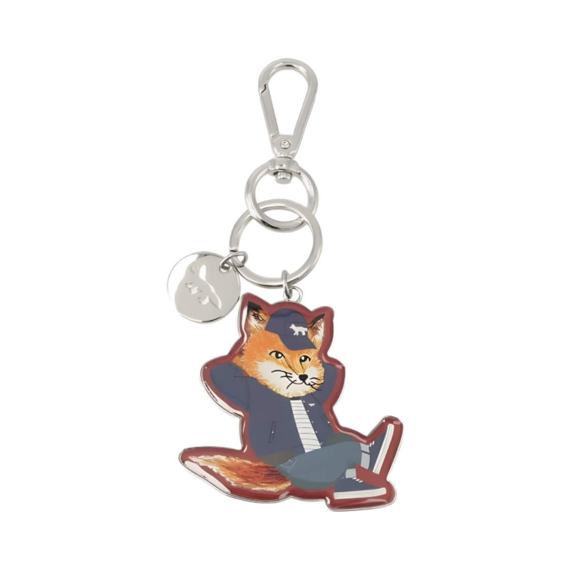 JU06926AM1005-P596 Maison Kitsune Dressed Fox Keyring Wine Lees