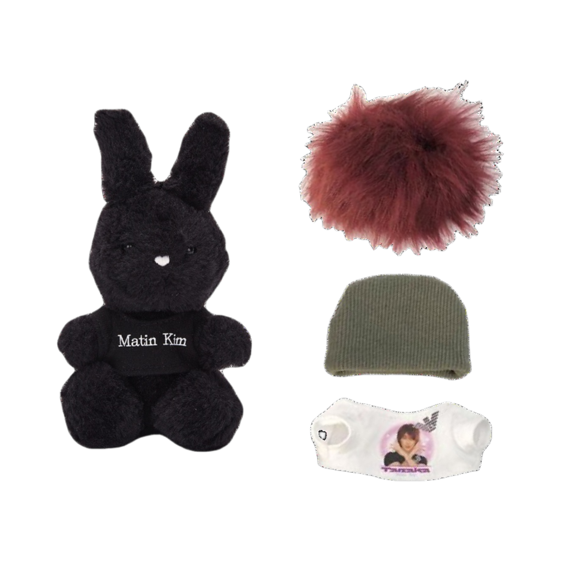 마뗑킴 x 다나카 블랙 버니 토이 키링 블랙(Matin Kim x Tanaka Black Bunny Toy Keyring Black)