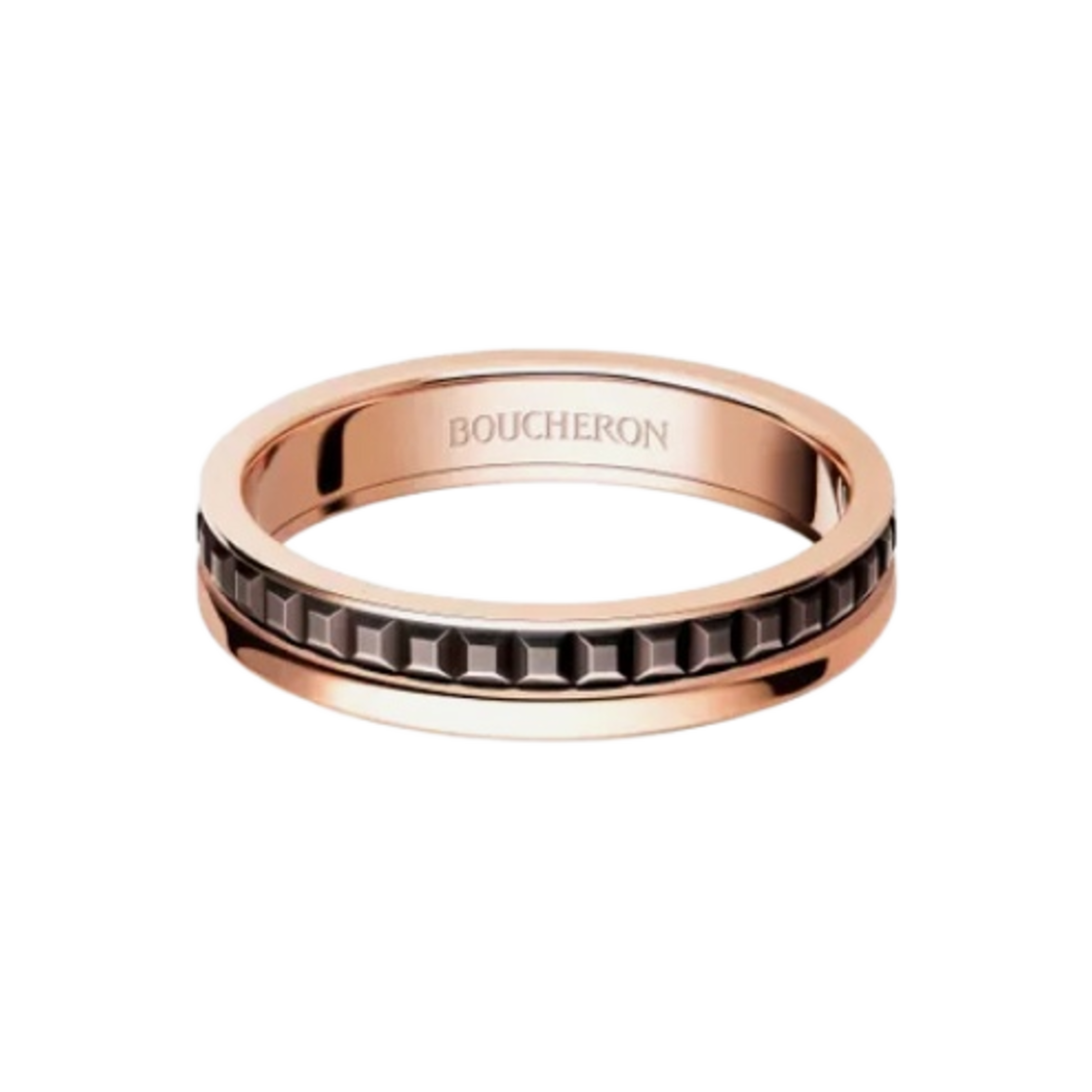 부쉐론 콰트로 클래식 웨딩 밴드 18K 핑크 옐로우 골드 브라운 PVD(Boucheron Quatre Classique Wedding Band 18K Pink Yellow Gold Brown PVD)