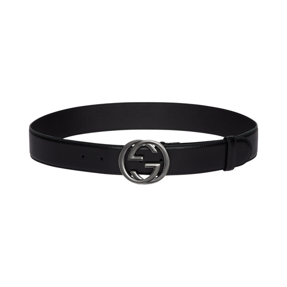 774153-0YA0V-1000 Gucci Belt with Interlocking G Buckle Black