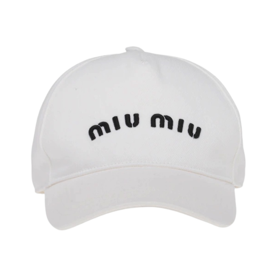 (W) 미우 미우 드릴 베이스볼 캡 화이트 블랙((W) Miu Miu Drill Baseball Cap White Black)