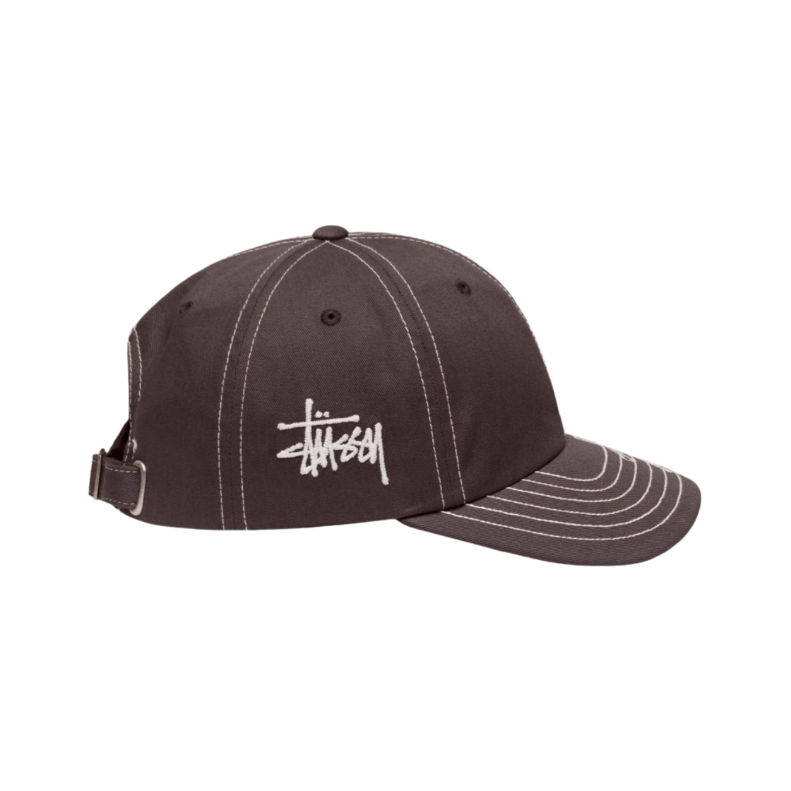 스투시 로우 프로 베이직 스티치 스트랩백 캡 브라운(Stussy Low Pro Basic Stitch Strapback Cap Brown) - 2