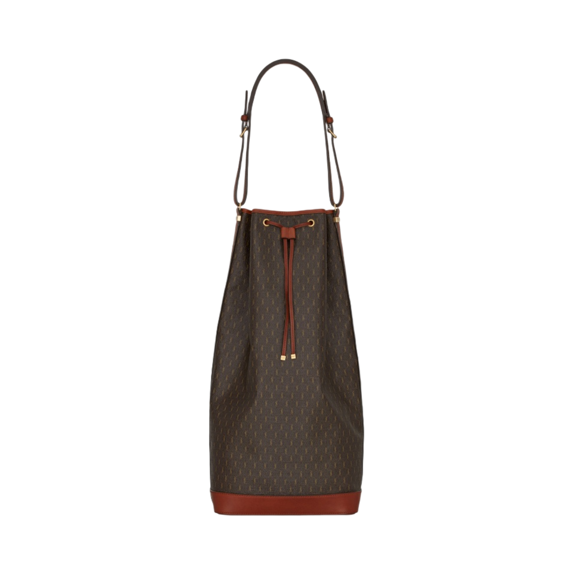 생로랑 르 모노그램 롱 버킷 백 카산드라 캔버스 스무스 레더 체스트넛(Saint Laurent Le Monogramme Long Bucket Bag in Cassandre Canvas and Smooth Leather Chestnut) - 1