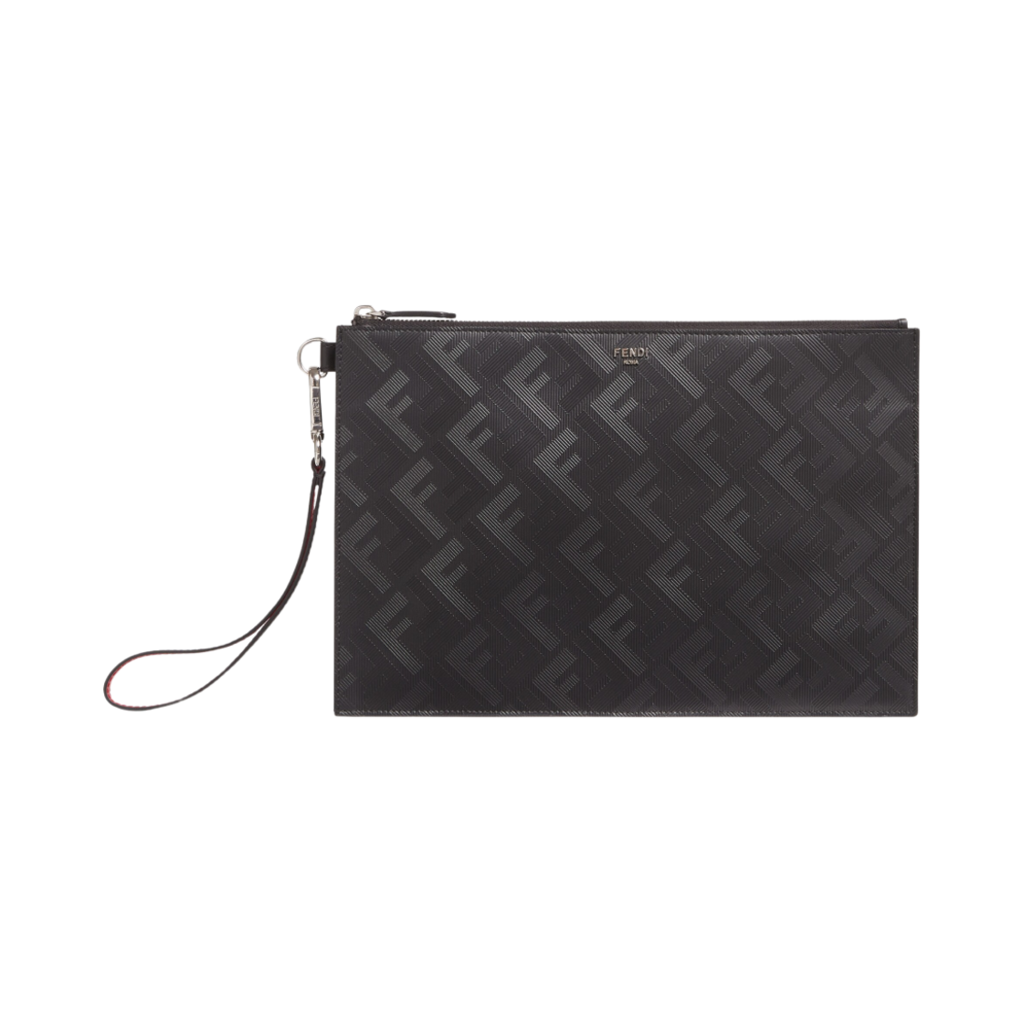 펜디 레더 FF 플랫 파우치 블랙(Fendi Leather FF Flat Pouch Black) - 1