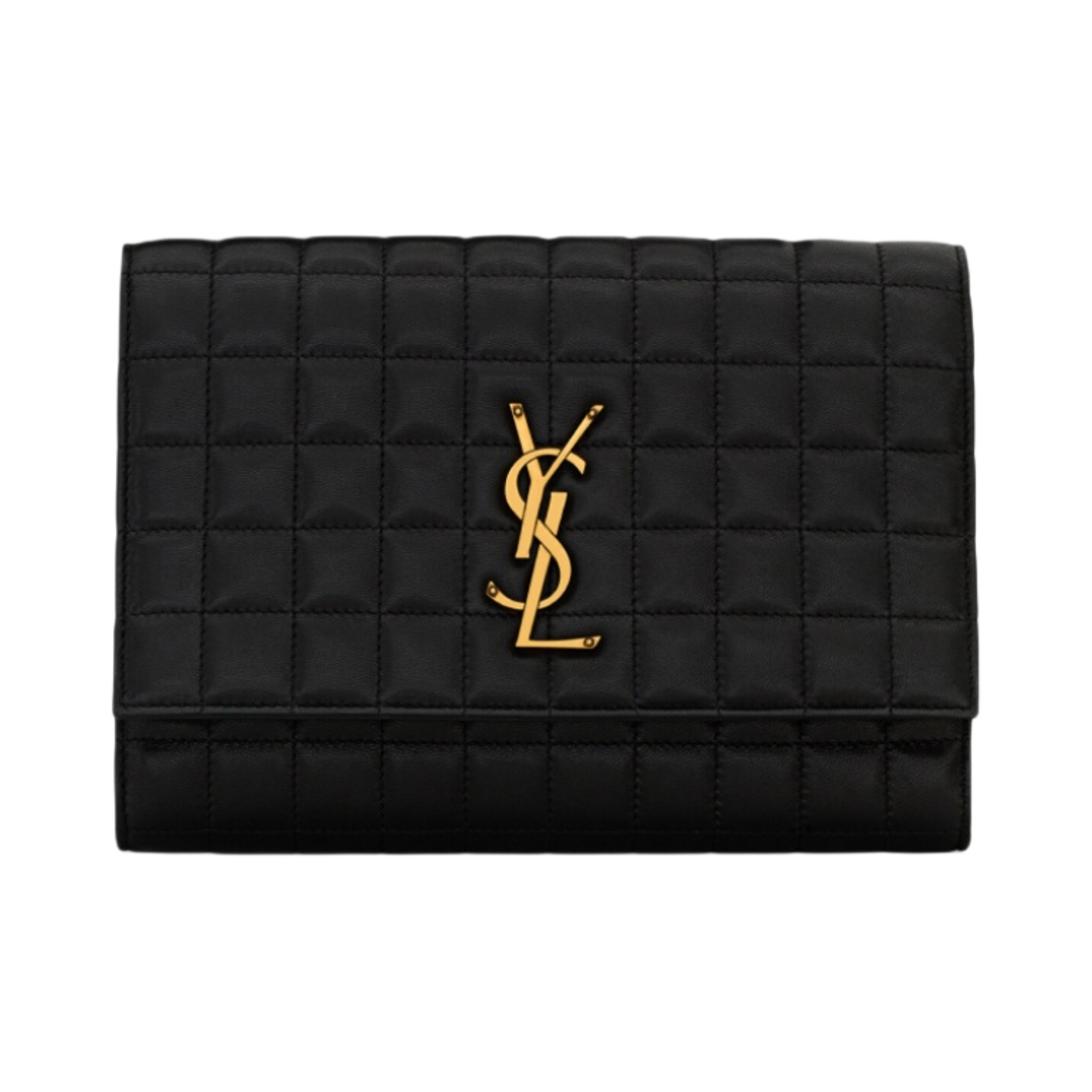 생로랑 카산드라 마틀라세 까레 플랩 파우치 퀼티드 레더 블랙(Saint Laurent Cassandre Matelasse Carre Flap Pouch in Quilted Leather Black) - 1