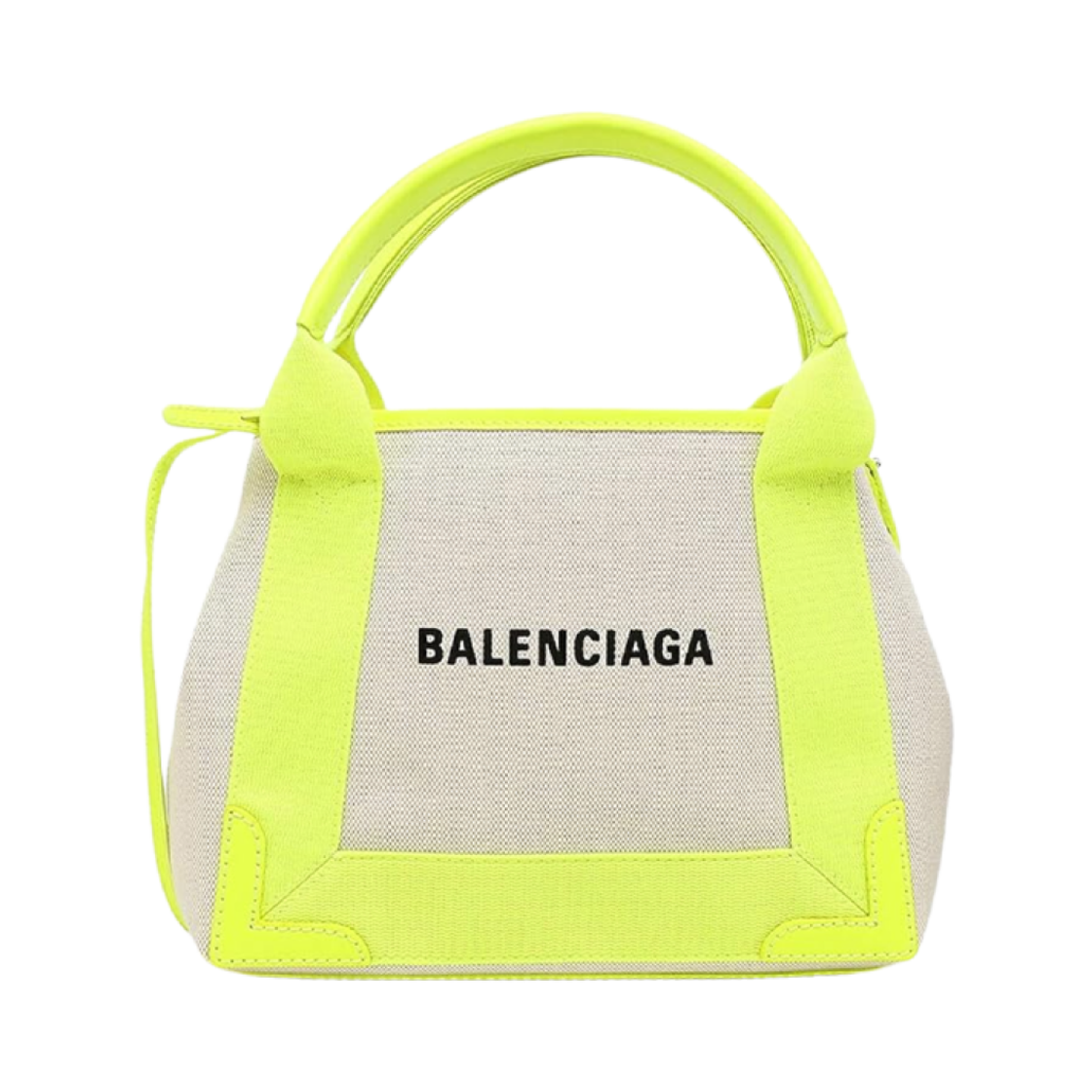390346K9HAN1072 Balenciaga Navy Cabas Tote Bag Beige Yellow