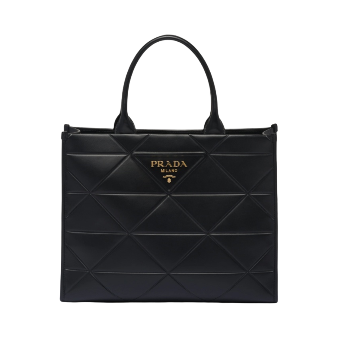 프라다 탑스티칭 라지 레더 프라다 심볼 백 블랙(Prada Large Leather Prada Symbole Bag with Topstitching Black) - 1