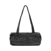 Matin Kim Logo Washed Denim Duffel Bag Black