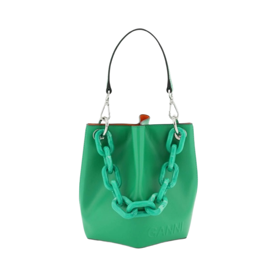 가니 스몰 다이아몬드 버킷백 켈리 그린(Ganni Small Diamond Bucket Bag Kelly Green) - 1