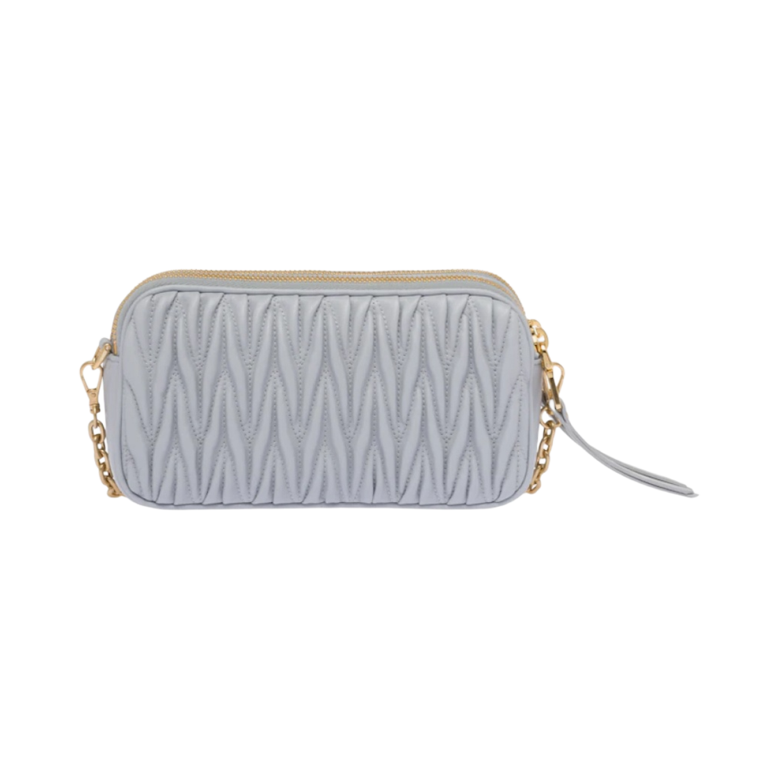 미우 미우 마테라쎄 나파 가죽 미니백 콘플라워 블루(Miu Miu Matelasse Nappa Leather Mini Bag Cornflower Blue) - 3