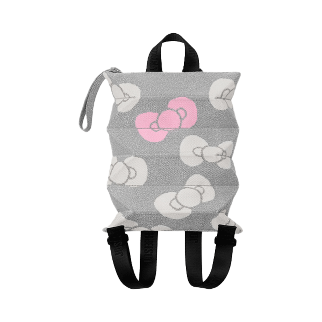 조셉앤스테이시 럭키 플리츠 니트 백팩 엑스스몰 레오파드 헬로키티 플래티넘