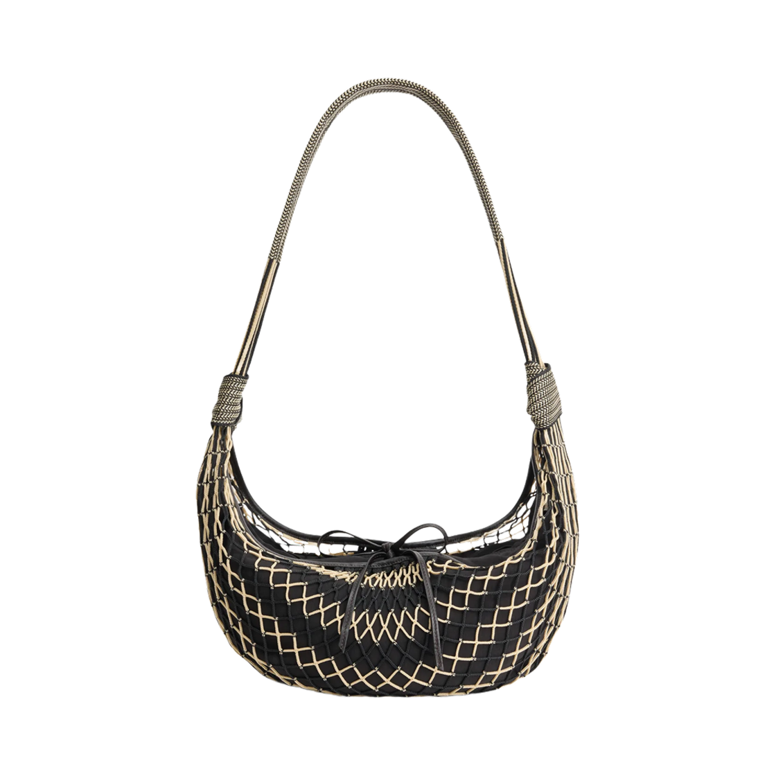 르메르 크루아상 필트 백 폴리에스터 네트 라이트 베이지 블랙(Lemaire Croissant Filt Bag Polyester Net Light Beige Black)