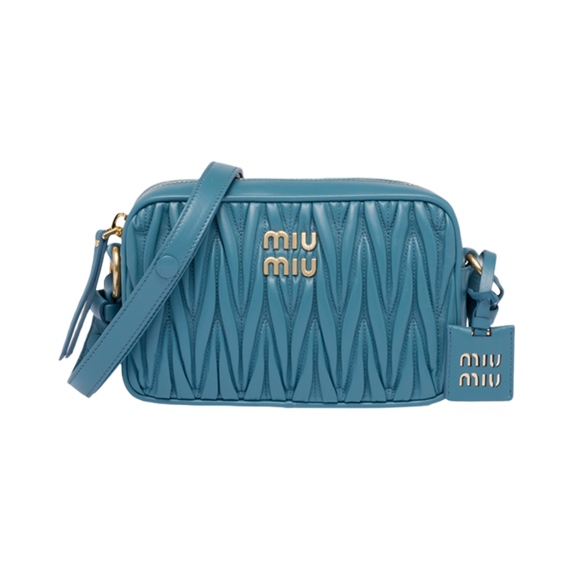 미우 미우 마테라쎄 나파 레더 레더 숄더백 마리나 블루(Miu Miu Matelasse Nappa Leather Shoulder Bag Marina Blue) - 1
