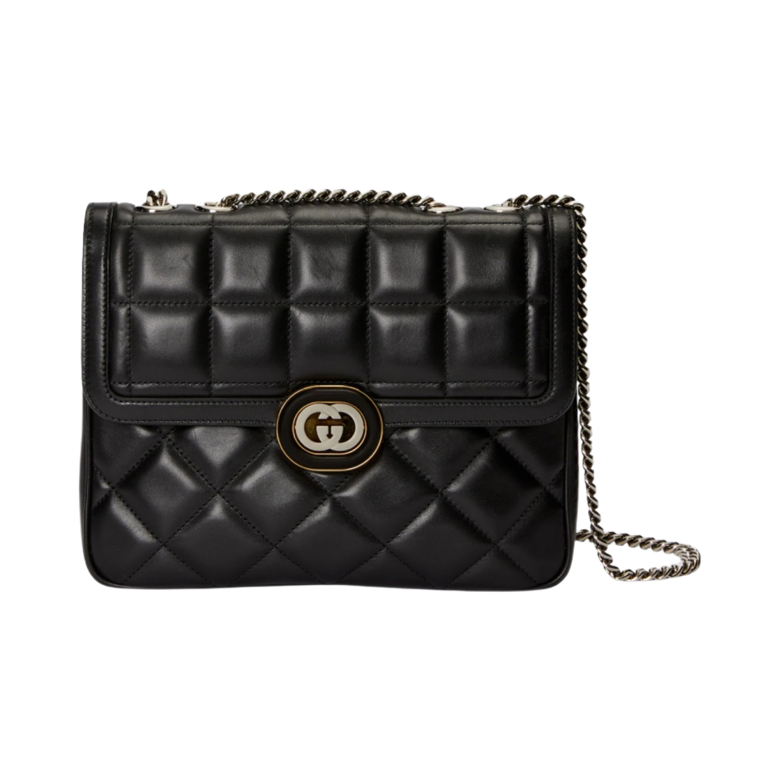 구찌 데코 스몰 숄더백 블랙 레더(Gucci Deco Small Shoulder Bag Black Leather) - 1