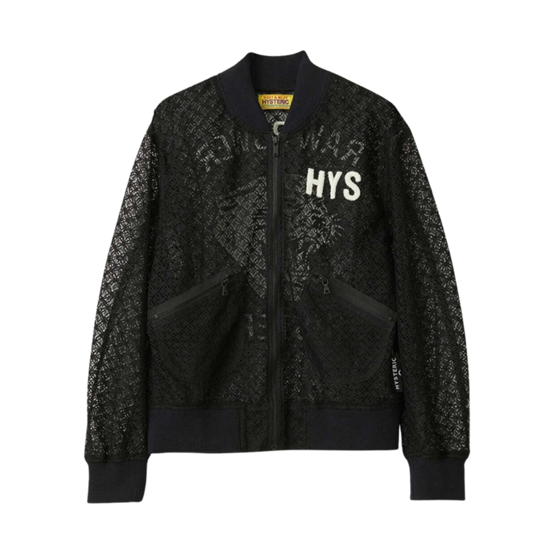 01243AB09 (W) Hysteric Glamour Raw Power Hysteric Embroidered Lace Rib Blouson Black