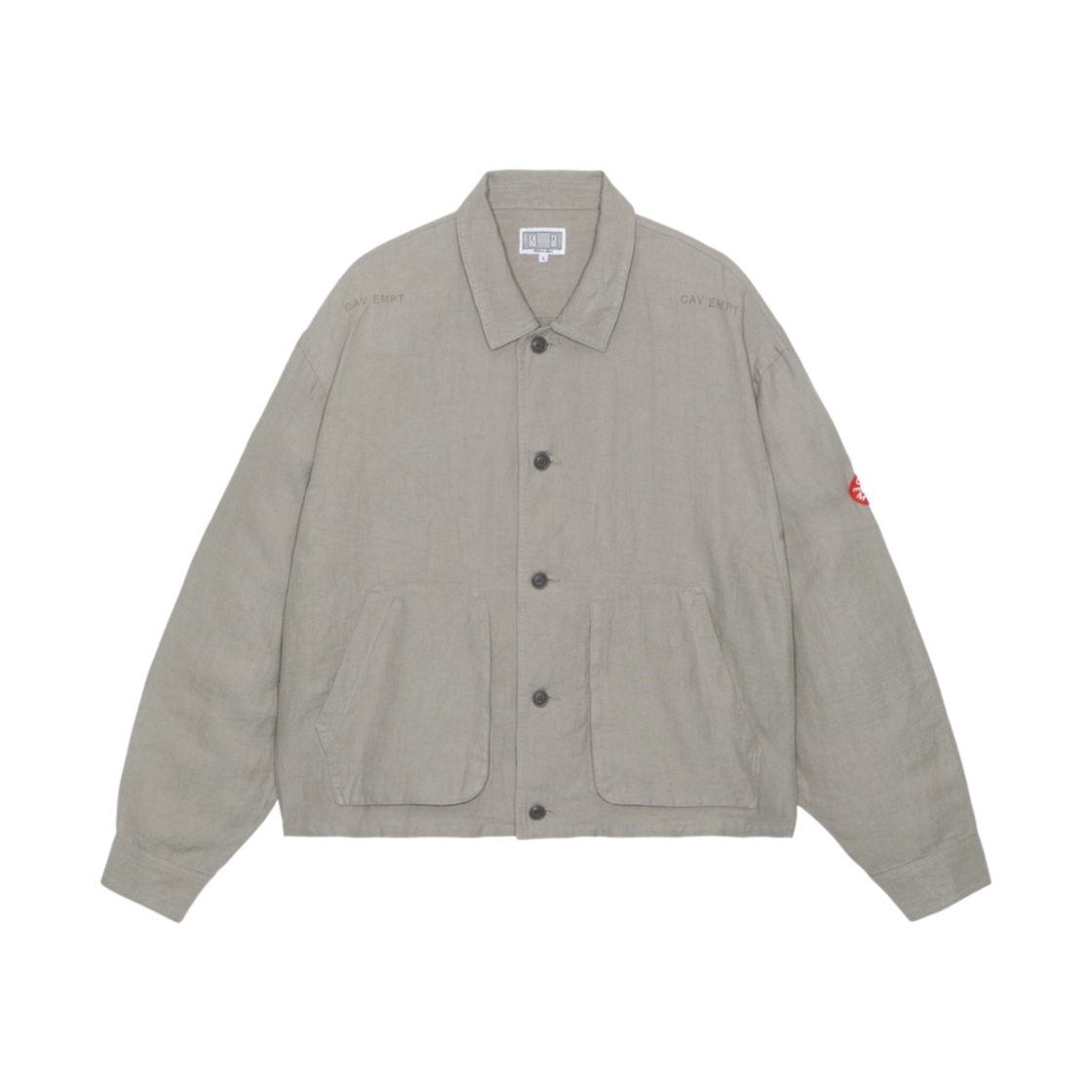 카브엠트 린넨 버튼 자켓 그레이 - 23SS(Cav Empt Linen Button Jacket Grey - 23SS)