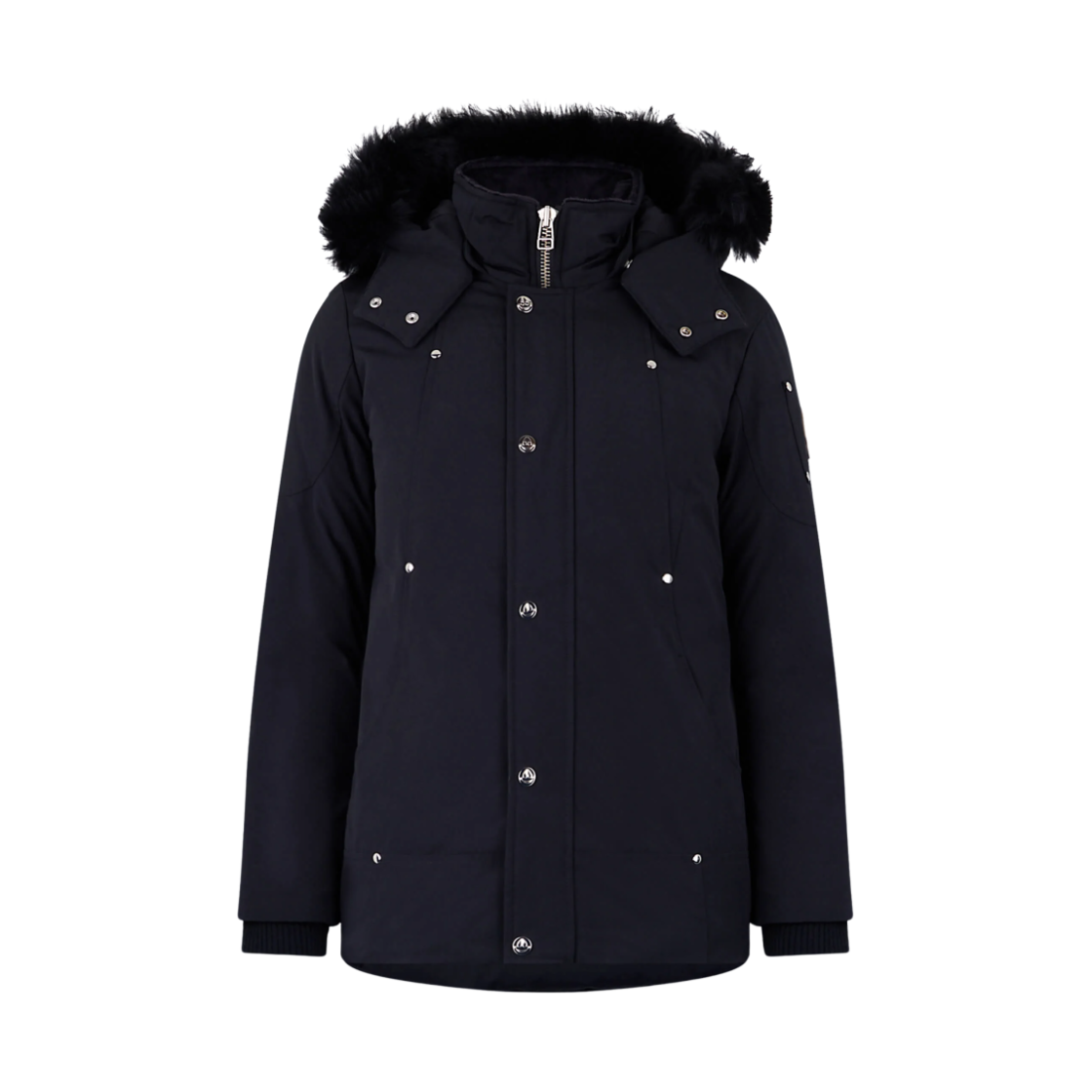 (키즈) 무스너클 오리지널 셔링 파카 네이비 블랙 셔링((Kids) Moose Knuckles Original Shearling Parka Navy Black Shearling) - 1