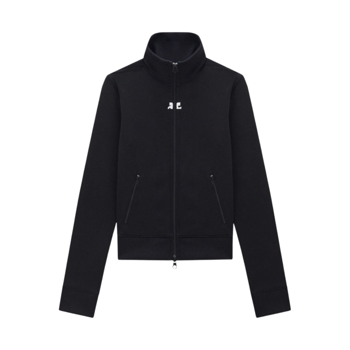 (W) 꾸레쥬 저지 조깅 자켓 블랙((W) Courreges Jersey Jogging Jacket Black)