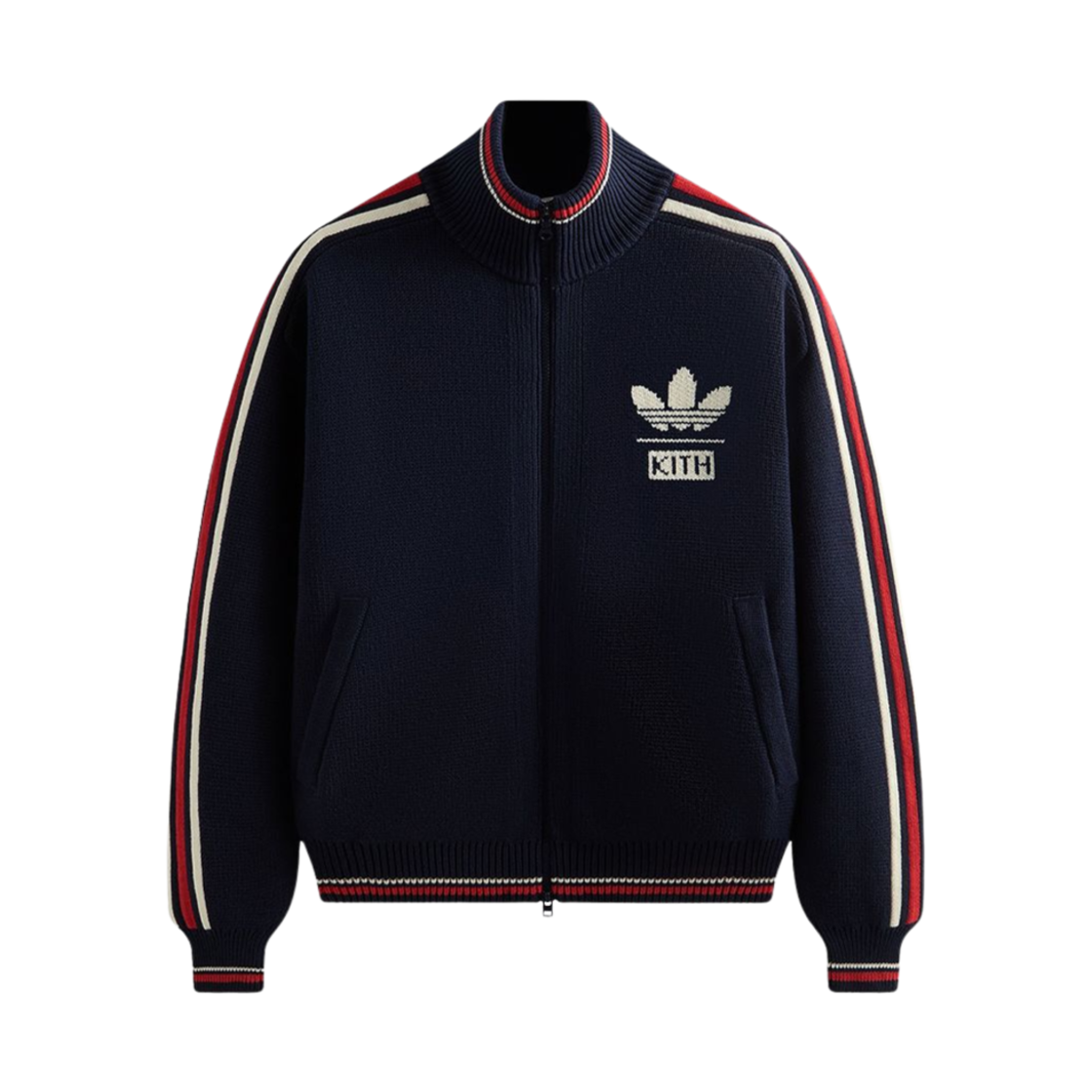 아디다스 x 키스 풋볼 니트 풀집 자켓 레전드 잉크 - KR 사이즈(Adidas x Kith Football Knit Full-Zip Jacket Legend Ink - KR Sizing) - 1