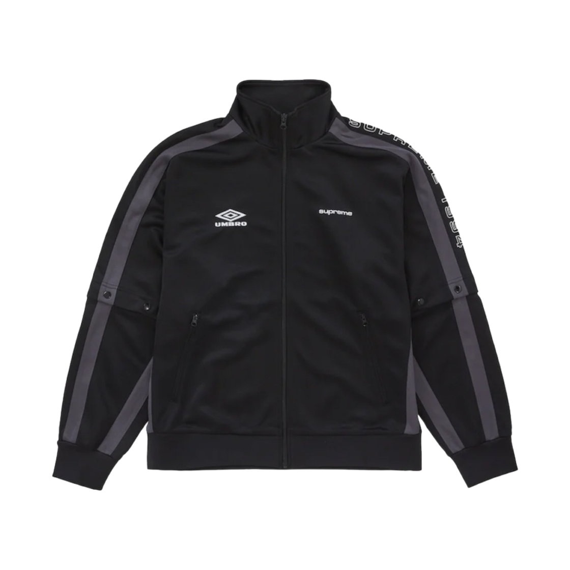 슈프림 x 엄브로 스냅 슬리브 자켓 블랙 - 23SS(Supreme x Umbro Snap Sleeve Jacket Black - 23SS)