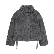 Coyseio Hairy Fur Jacket Dark Grey