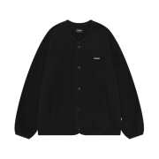 Covernat Fleece Collarless Jacket Black
