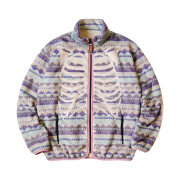 Kapital Ashland Stripe & Bone Fleece Zip Blouson Purple