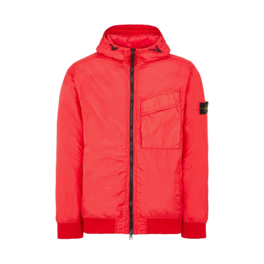 Stone Island 40723 Crinkle Reps Hooded Down Jacket Red - 22FW