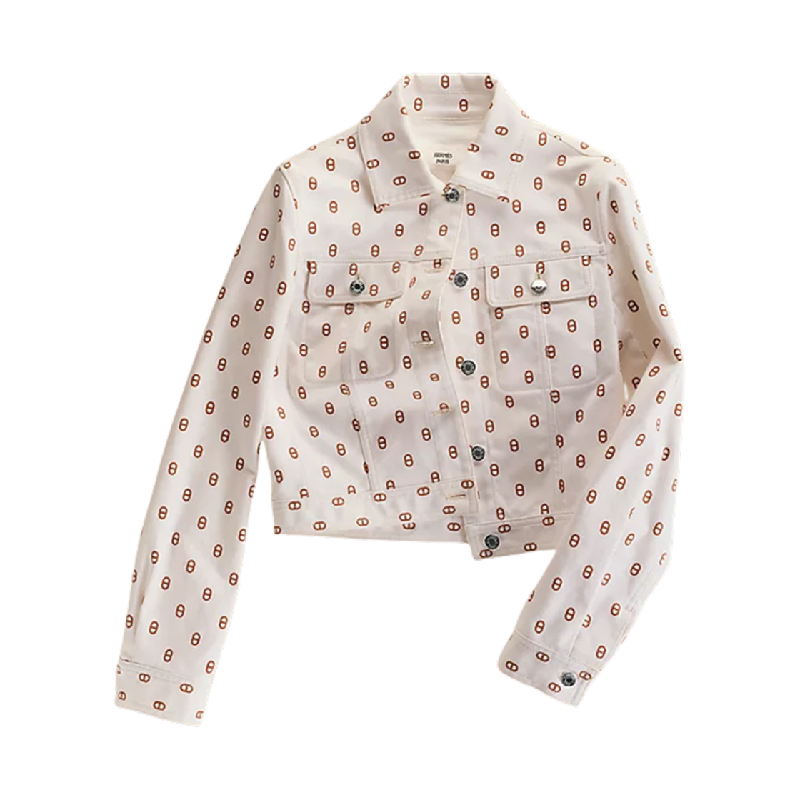 H4H0215D3HW34 (W) Hermes Chaine D'Ancre Denim Jacket Marron Fauve