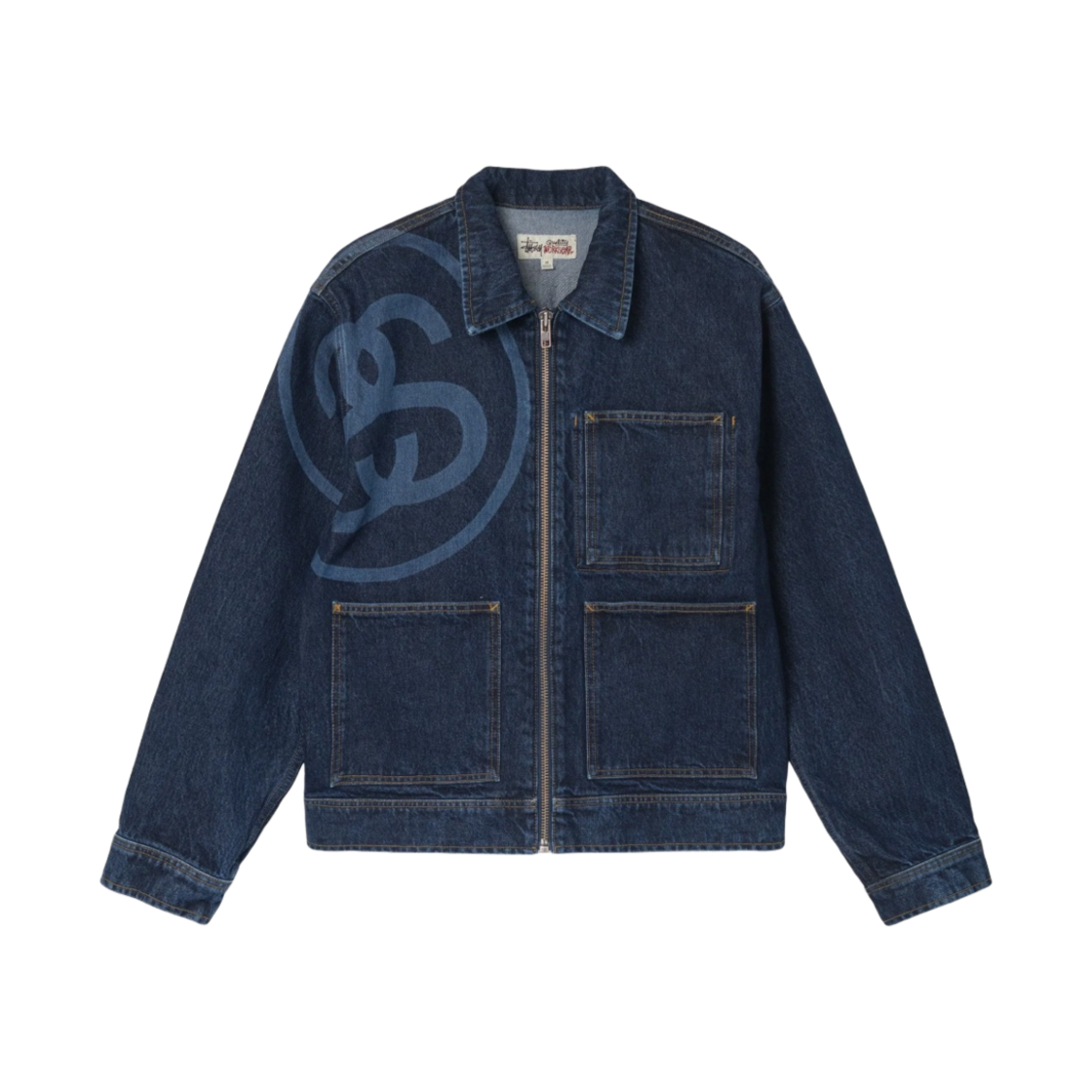 스투시 SS 링크 집 워크 자켓 원 워시(Stussy SS Link Zip Work Jacket One Wash)