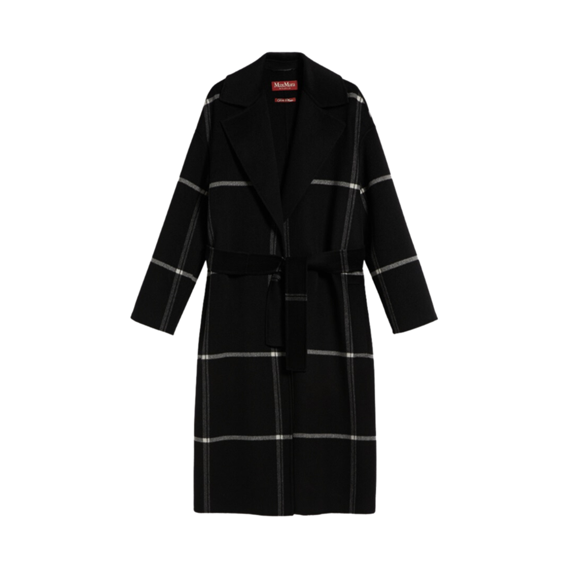 (W) 막스마라 오스틴 울 자카드 보이프렌드 코트 블랙((W) Max Mara Austin Wool Jacquard Boyfriend Coat Black) - 1