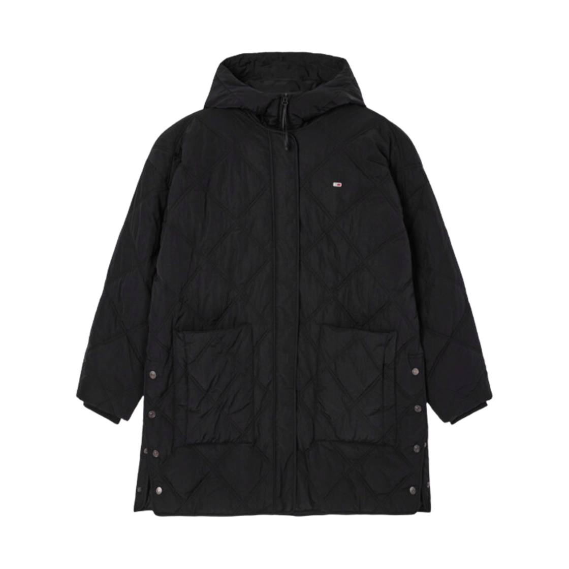 T32E6WJC21TWL1BDS (W) Tommy Jeans Long Quilting Jacket Black
