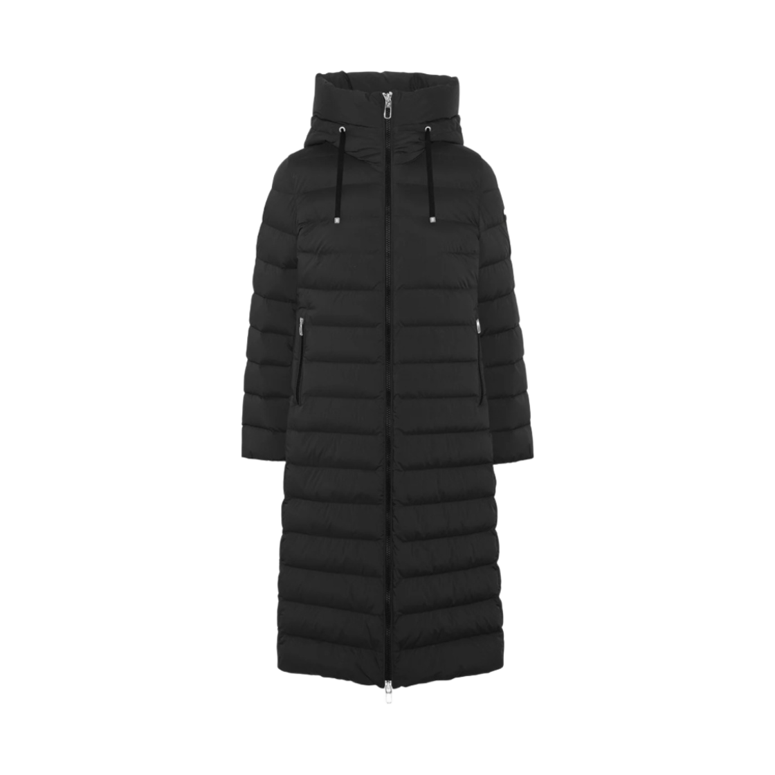 (W) 두노 테크니컬 바이스트레치 패브릭 애니 롱 다운 자켓 블랙((W) Duno Annie-Long Down Jacket in Technical BI-Stretch Fabric Black)
