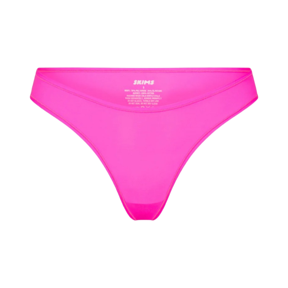 (W) 스킴스 핏츠 에브리바디 딥드 프론트 통 네온 핑크((W) Skims Fits Everybody Dipped Front Thong Neon Pink) - 1