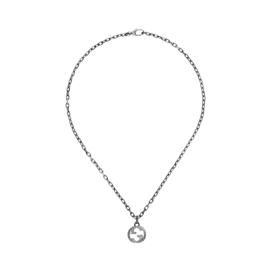 455307-J8400-0811 Gucci Interlocking G Pendant Necklace Silver
