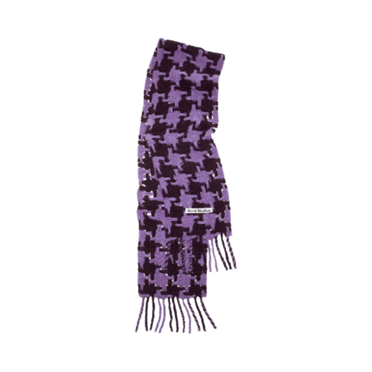 Acne Studios Houndstooth Scarf Lilac Burgundy