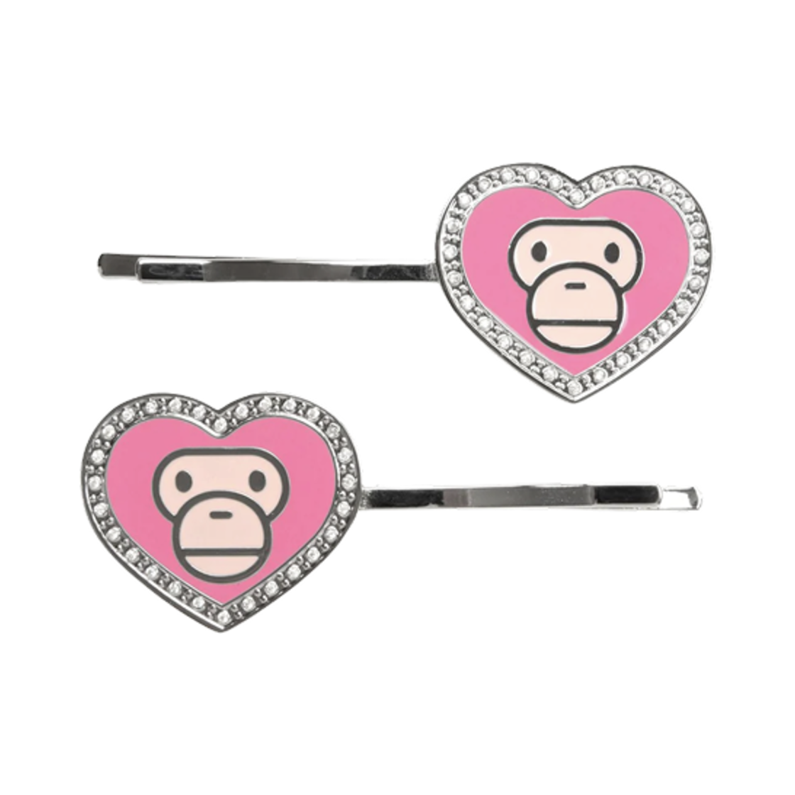 베이프 베이비 마일로 헤어 클립 실버 (2개 세트)(BAPE Baby Milo Hair Clip Silver (Set of 2))