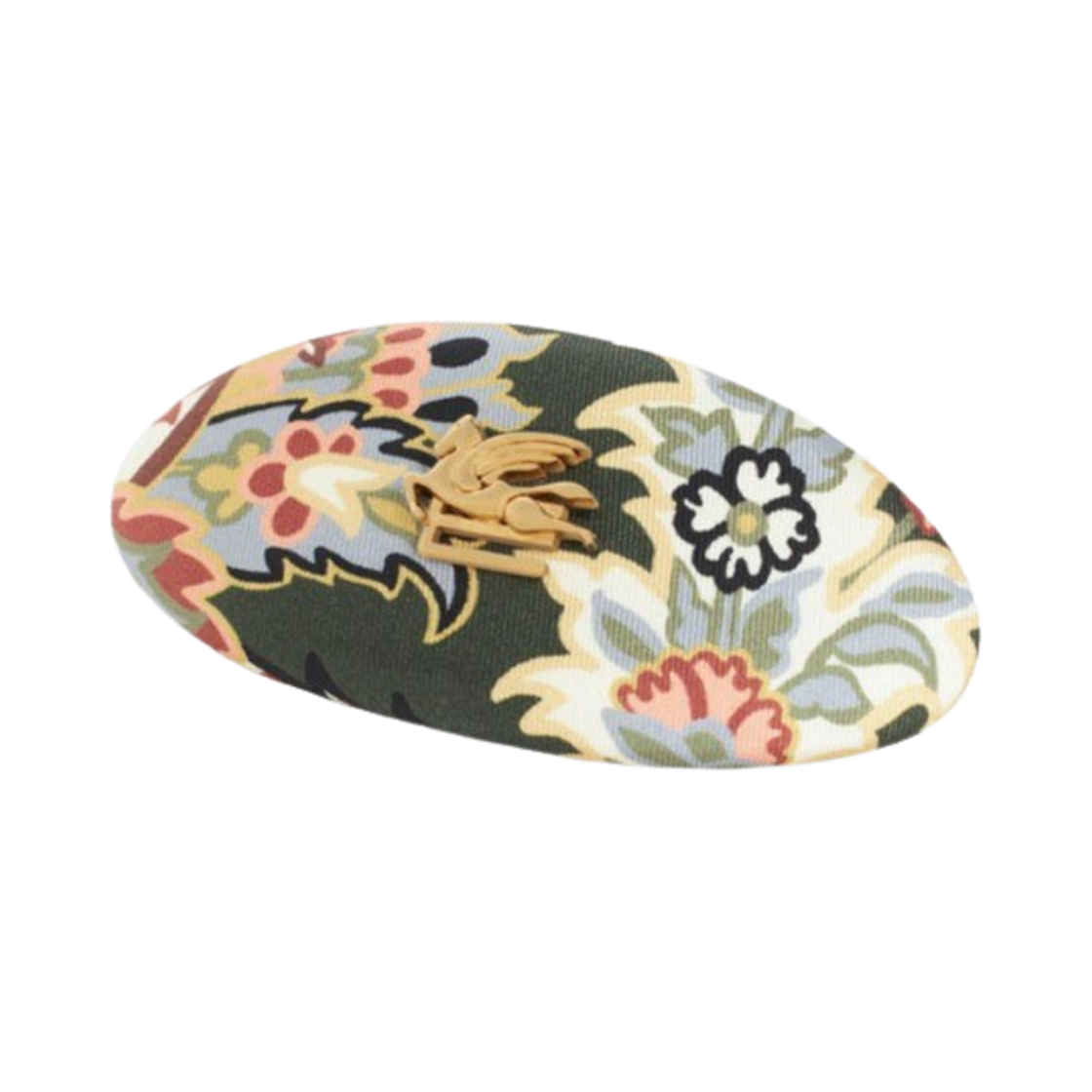 (W) 에트로 프린트 트윌 헤어 클립 딥 그린((W) Etro Print Twill Hair Clip Deep Green)