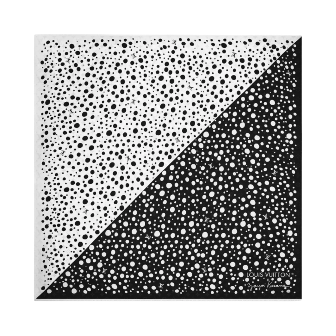 루이비통 x 야요이 쿠사마 인피니티 닷 블랙 화이트(Louis Vuitton x YK Infinity Dots Shawl Black White) - 1