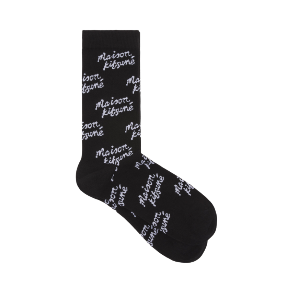NM06440KT0014-P199 Maison Kitsune Handwriting All Over Socks Black