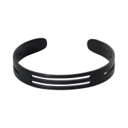 Haleine Coated H Punched Bangle Black
