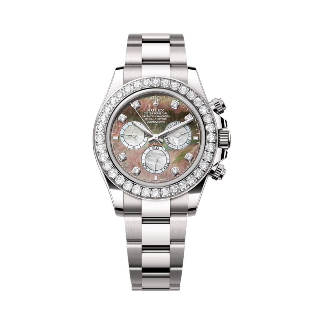 롤렉스 코스모그래프 데이토나 40mm 126579RBR 블랙 화이트 진주 자개 다이아 셋팅 오이스터(Rolex Cosmograph Daytona 40mm 126579RBR Black White MoP Diamond-Set Oyster)