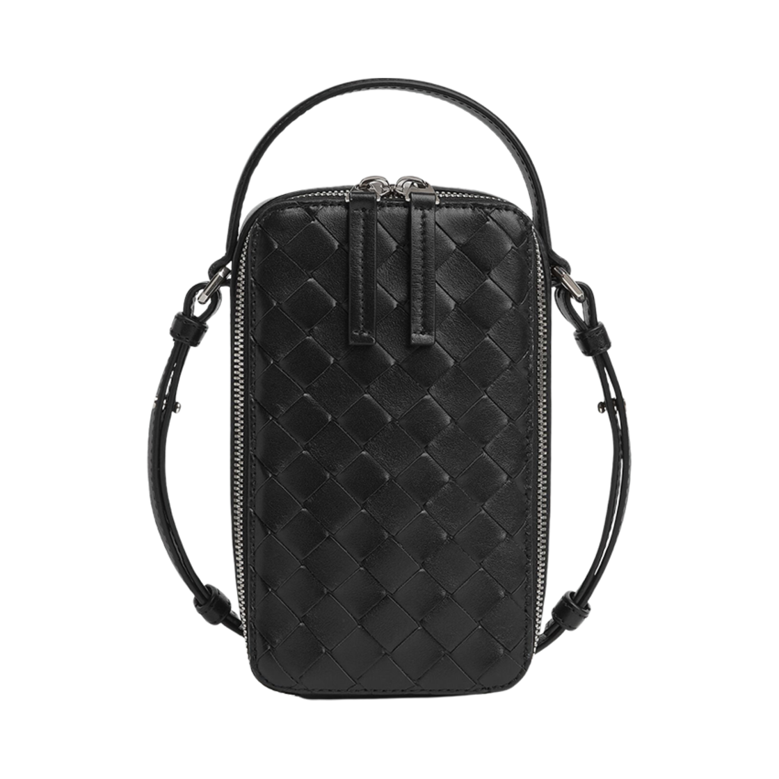 826829V2HL08803 Bottega Veneta Getaway Phone Pouch Black