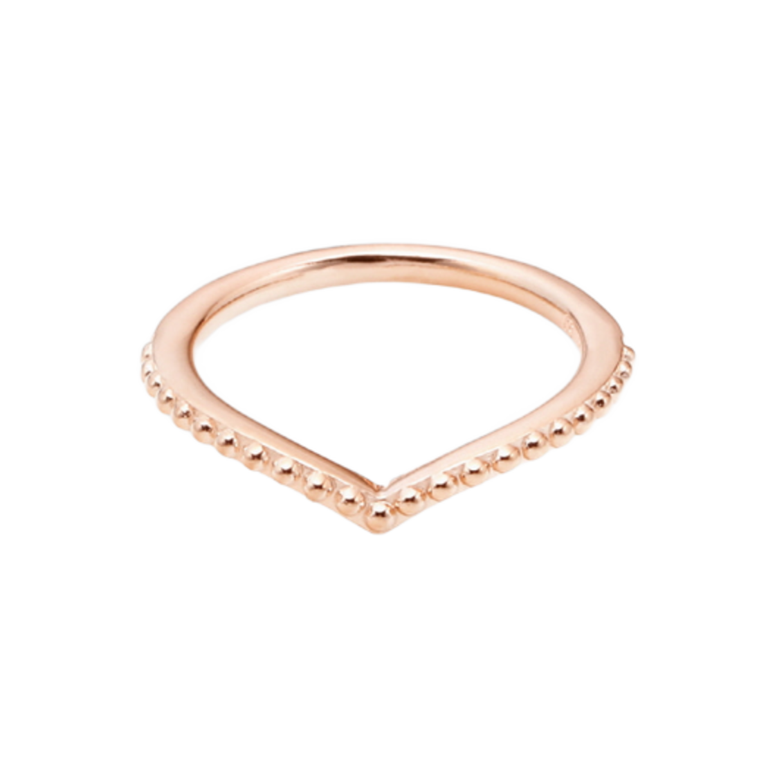 (W) 판도라 비디드 위시본 링 로즈 골드 플래팅((W) Pandora Beaded Wishbone Ring Rose Gold Plated) - 1